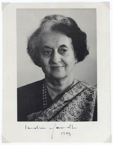 INDIRA GANDHI: autograph on black & white photograph (19.5 x 15cm) signed Indira Gandhi 1983 ...