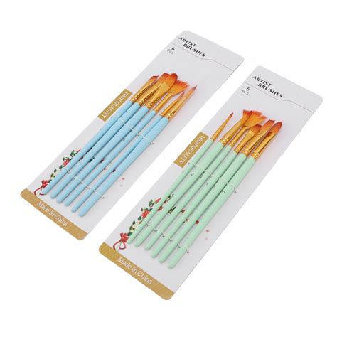 Acrylic Paint Brushes, Wooden Handle Watercolor Brushes 12 Pieces For ...