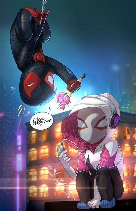 "Mile Morales & Spidergwen" Art Print in 2022 | Marvel spider gwen ...