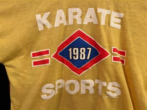 Vintage 1987 KARATE SPORTS Crop Top Gym Dojo T Shirt … - Gem