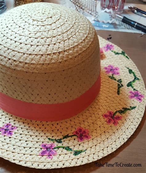 DIY Straw Flower Hat