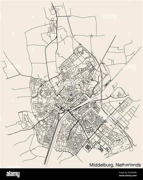 Street roads map of MIDDELBURG, NETHERLANDS Stock Vector Image & Art ...