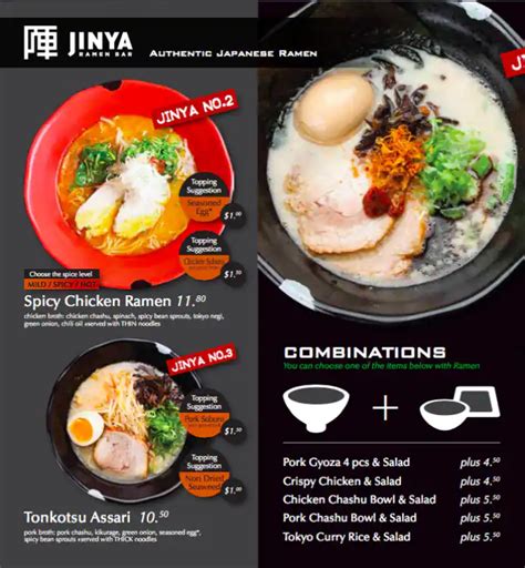 Jinya Ramen Bar Menu, Menu for Jinya Ramen Bar, Kerrisdale, Vancouver - Urbanspoon/Zomato