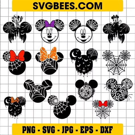 Disney Character Mickey Mouse Spider Web SVG and PNG - SVGbees