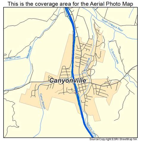 Aerial Photography Map of Canyonville, OR Oregon