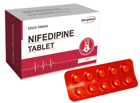 Cardiovascular Remedy Nifedipine Tablet 20mg Shinepharm - Nifedipine and Nifedipine Tablet 20mg