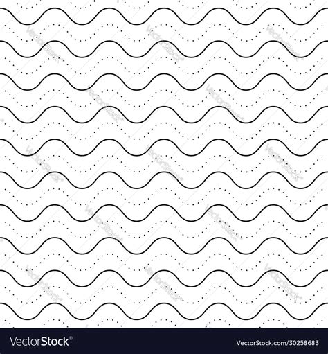 Subtle seamless pattern dotted wavy lines Vector Image