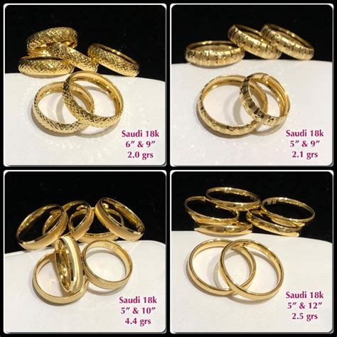 18k Saudi Gold Rings 💖 Php2,400 per gram only 💖 Upper Left - Php4800 Lower left-Php10560 Upper ...