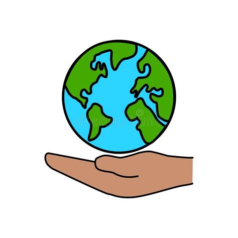 Earth In Hands Drawing