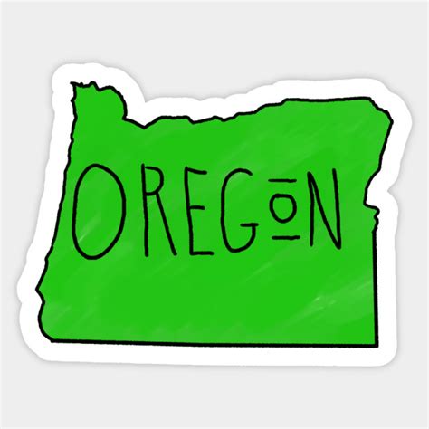 The State of Oregon - Green Outline - Oregon - Sticker | TeePublic