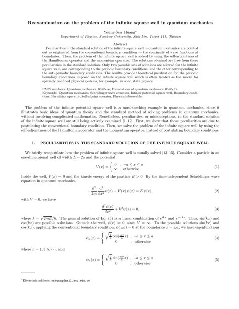 (PDF) Reexamination on the problem of the infinite square well in ...