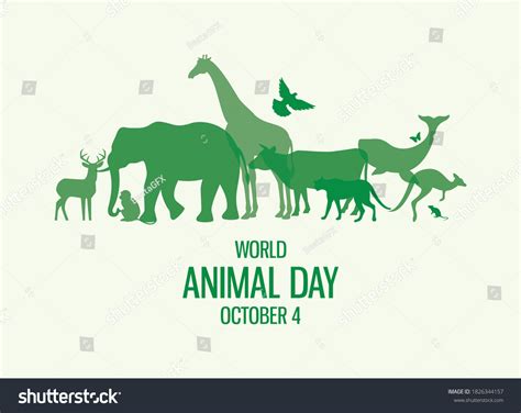 World Animal Day Poster Green Silhouettes Stock Vector (Royalty Free) 1826344157 | Shutterstock