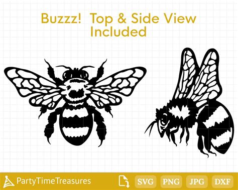 Honey Bee Svg, Bee Clipart, Bee Silhouette, Bee Cutting File, Png, Dxf ...