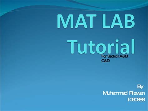 Matlab Basic Tutorial | PPT