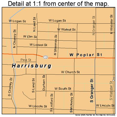 Harrisburg Illinois Street Map 1733136