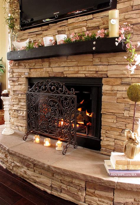 Stack stone fireplace - an installation you should have | FIREPLACE DESIGN IDEAS