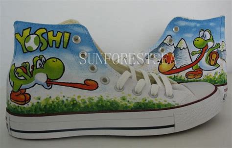 CUSTOM/Yoshi /converse/hand painted shoes/canvas shoes/kids shoes/boy/girls shoes/women ...