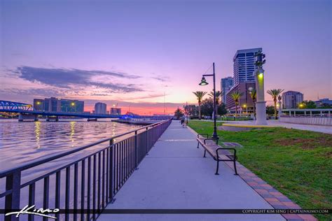 St Johns River along the Southbank Riverwalk in Downtown Jacksonville | Royal Stock Photo