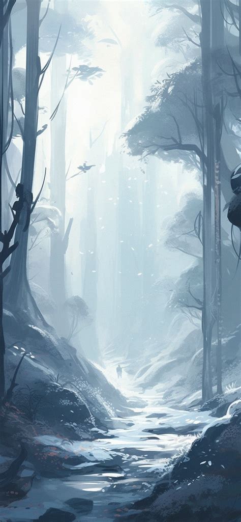 Snow Covered Forest Anime Wallpapers - Anime Winter Wallpaper