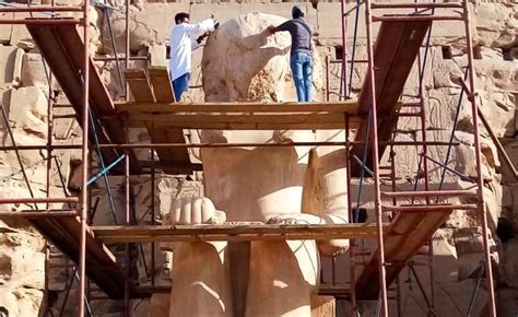 Giant Statue of Thutmose II at Karnak Temple Has Been Restored