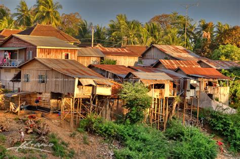 Houses at the River in Battambang Cambodia