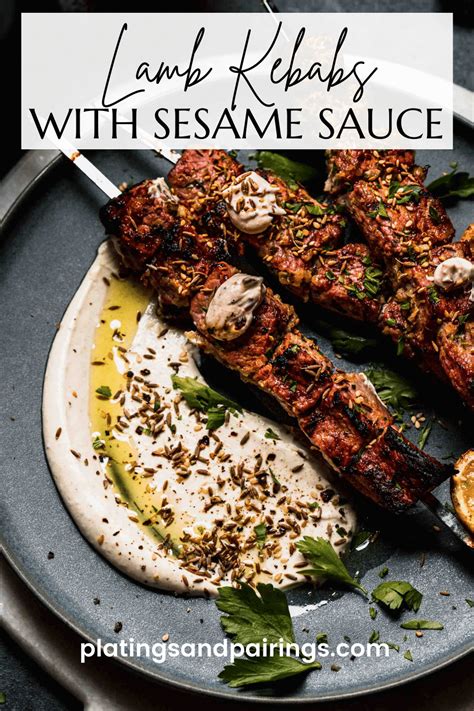 The BEST Lamb Kebab Recipe with Sesame Sauce