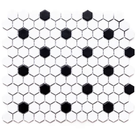 Black and White Hexagon Tile