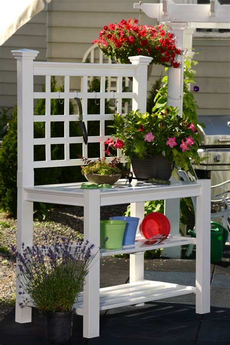 Burbank Vinyl Potting Bench, White - Walmart.com