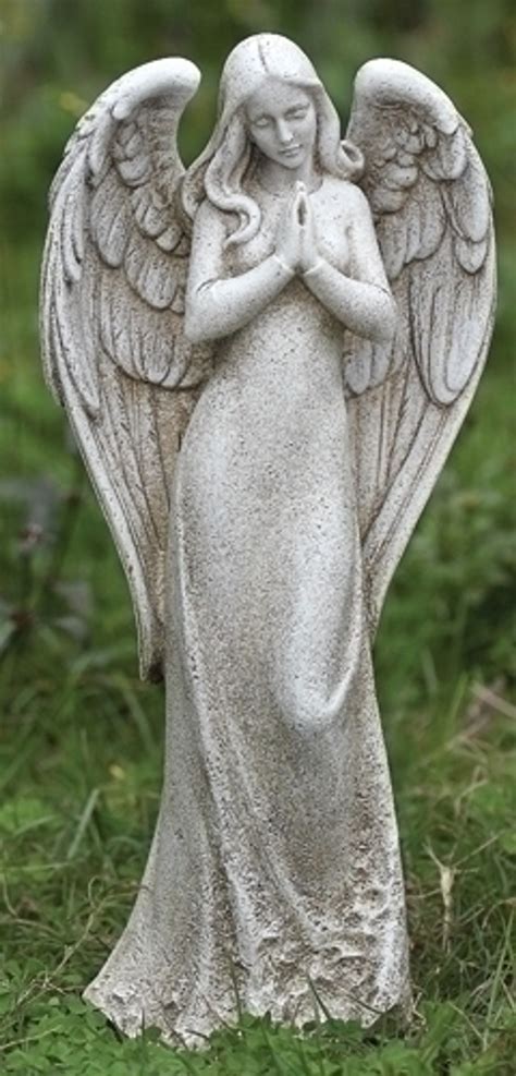 14.5" Praying Angel Garden Statue - Resin / Stone Mix