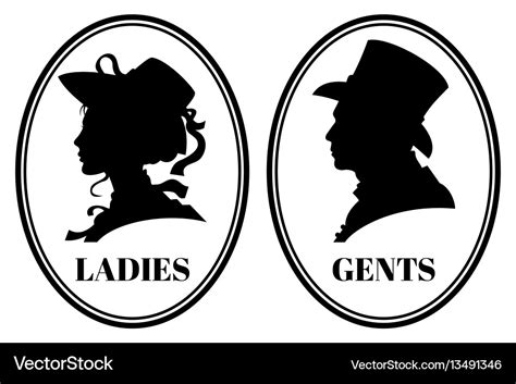 Vintage toilet wc sign with lady Royalty Free Vector Image