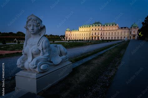 Famous Belvedere castle (Schloss Belvedere) surrounded by gardens with ...