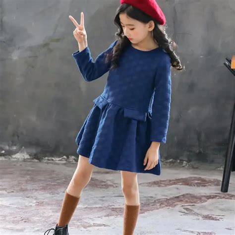 Girls Winter Dresses Elegant Thicken Kids Dresses for Girls Warm Cotton ...