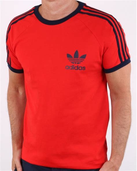 Adidas Originals Retro 3 Stripes T-shirt Red | 80s casual classics