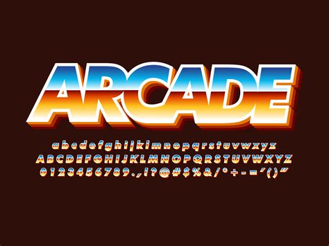 80s Retro Futurism Arcade Game Font 555518 Vector Art at Vecteezy