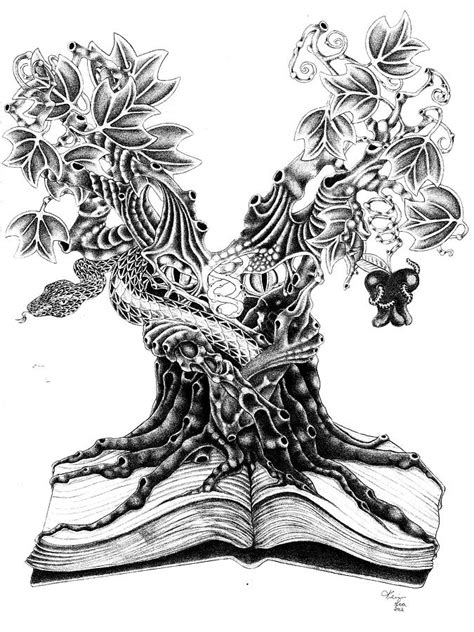 Tree Of Knowledge Drawing by Kevin Lea