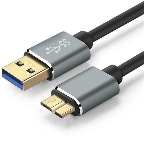 USB 3.0 Type A Micro B USB3.0 Data Sync Cable Cord for External Hard Drive Disk HDD Samsung S5 ...