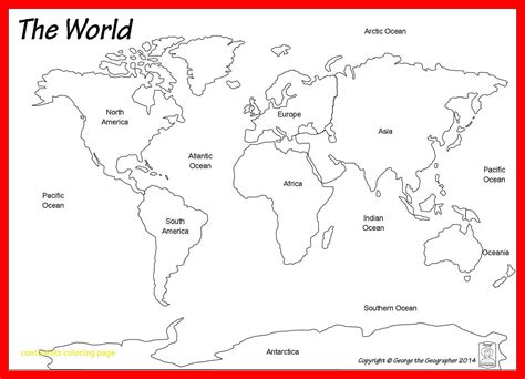 Continents Map Printable