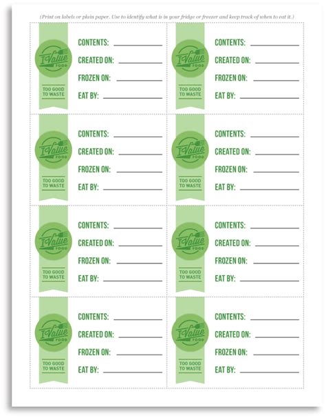 Smart Storage: Freezer Labels | I Value Food
