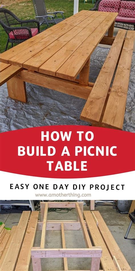 Diy extra large modern picnic table – Artofit