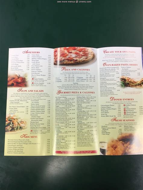 Menu at New England Pizza pizzeria, Fall River, 345 Robeson St # 2