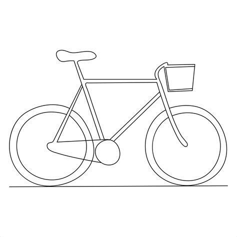 Single line continuous drawing of classic bicycle outline vector illustration 36521971 Vector ...