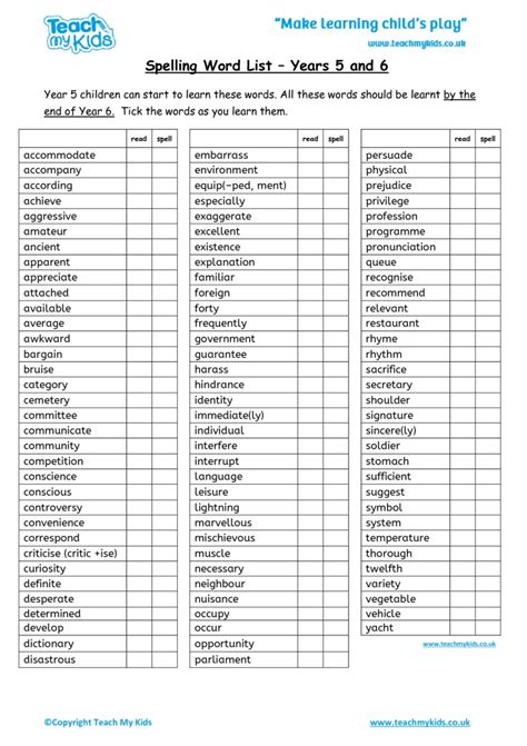 year 6 spelling lists activities - spelling year 6 sats revision worksheet ks2 teaching ...