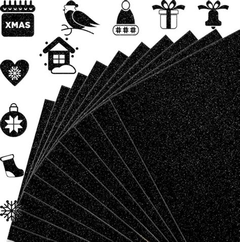 20 SHEETS BLACK Glitter Cardstock Paper A4 Size Glitter Paper for Crafts Birt... $10.24 - PicClick