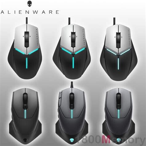 GENUINE Alienware Gaming Mouse Wired Wireless Dell AlienFX Lighting ...