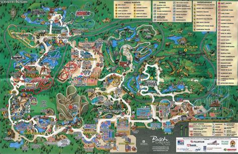 Busch Gardens park map | Busch gardens tampa, Busch gardens tampa bay ...