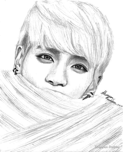 "Jonghyun with Scarf Drawing" by Shannon Rudder | Redbubble