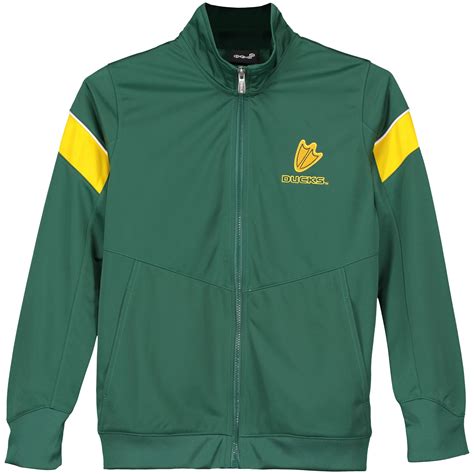 Oregon Ducks Youth Green Precision Track Full Zip Jacket