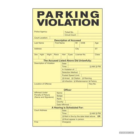 Parking Violation Template