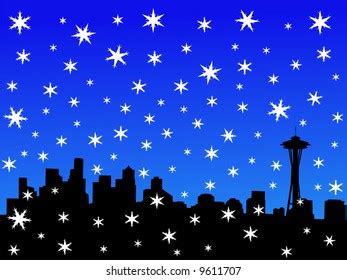 Denver Skyline Winter Falling Snow Jpg Stock Illustration 10561129 ...