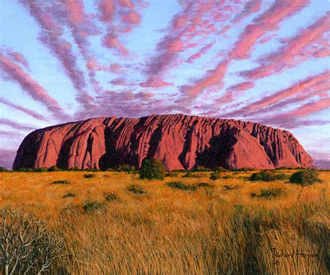 Uluru Sunset Ayers Rock Central Australia Painting by Richard Harpum ...